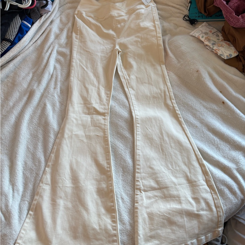 We The Free Cream Flare Jeans - Wide Leg